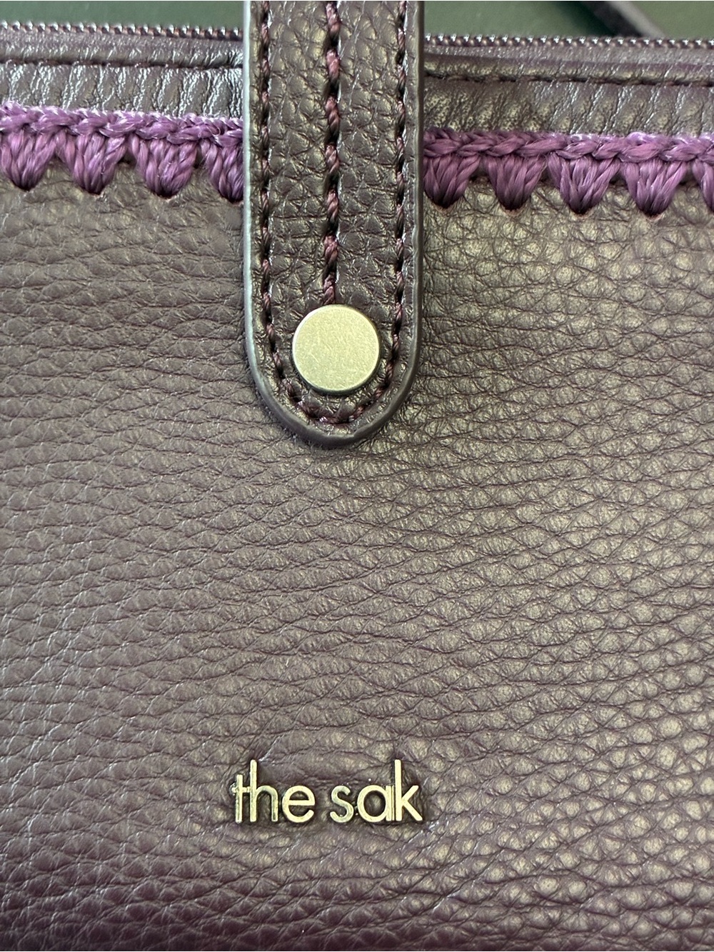 The Sak Iris Crossbody Wallet Wristlet Clutch Cellphone Purse Leather Purple - Picture 11 of 15